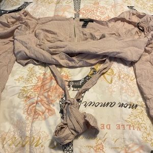 Tan cropped cross Croptop (Forever 21)